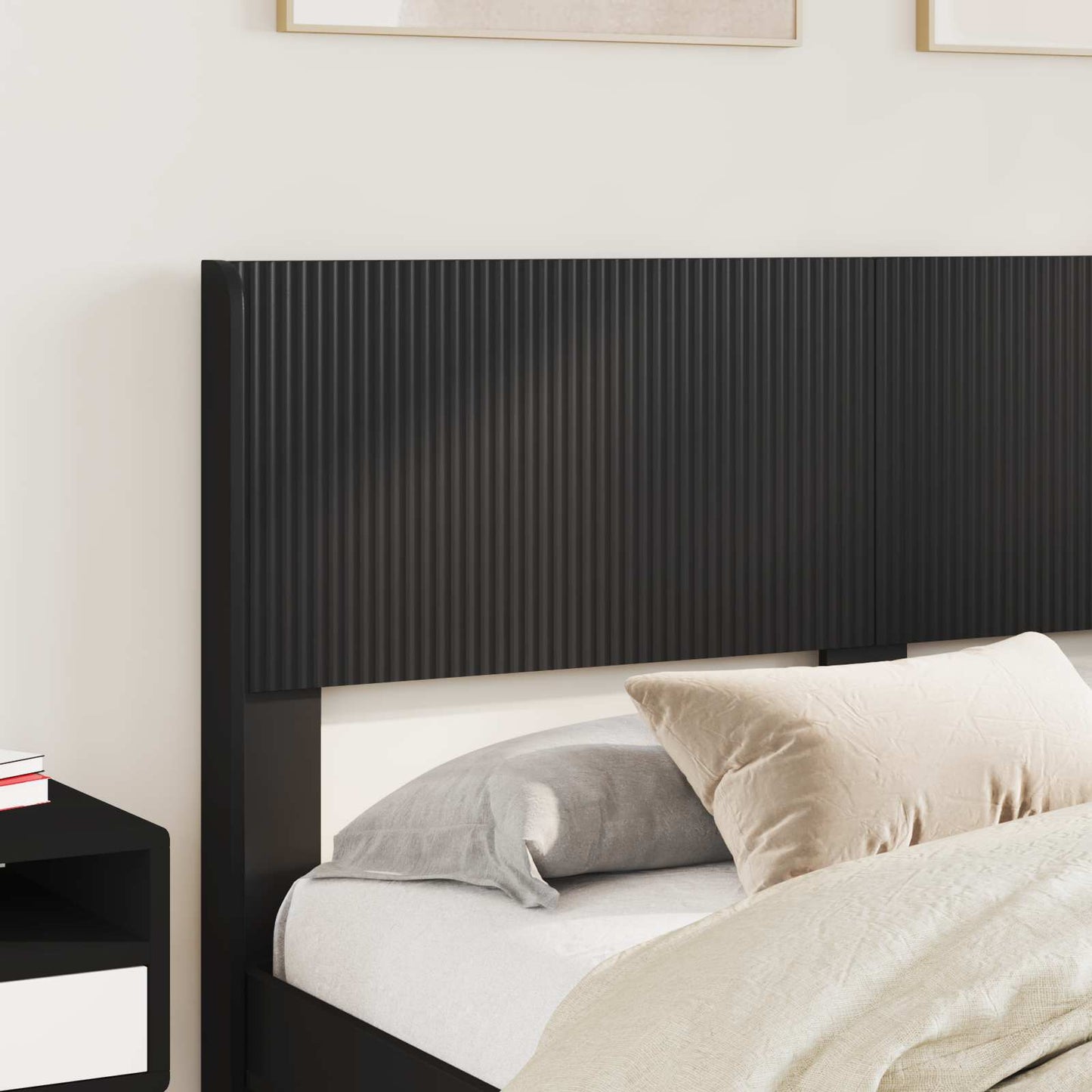 Struttura del letto con stoccaggio e testata Nero 160 x 200 cm | homemem39