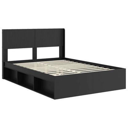 Struttura del letto con stoccaggio e testata Nero 160 x 200 cm | homemem39