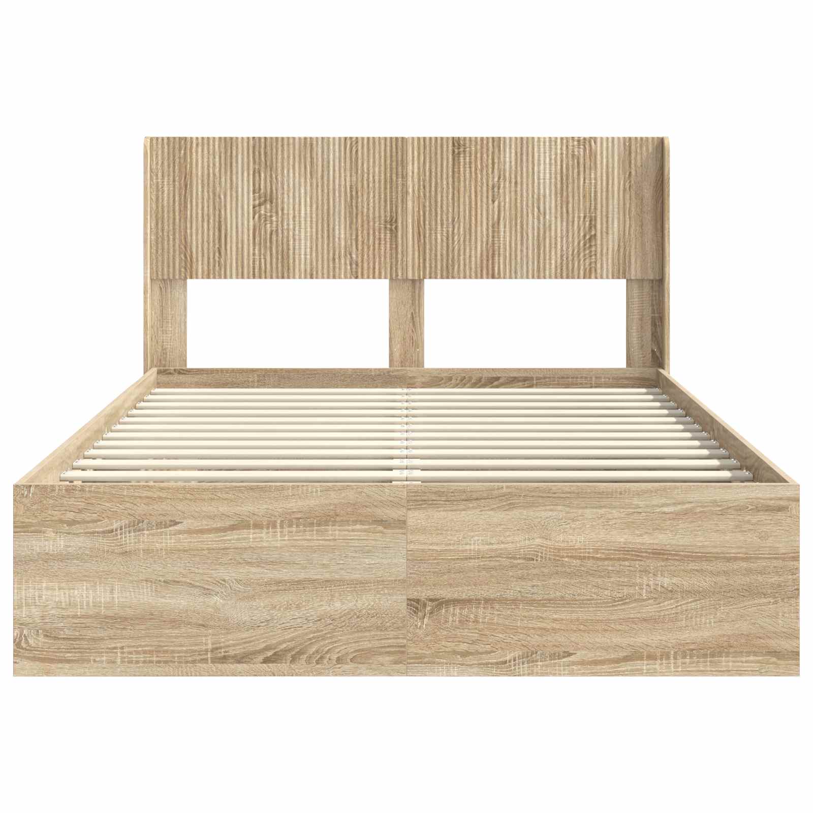 Struttura del letto con stoccaggio e testata Rovere Sonoma | homemem39