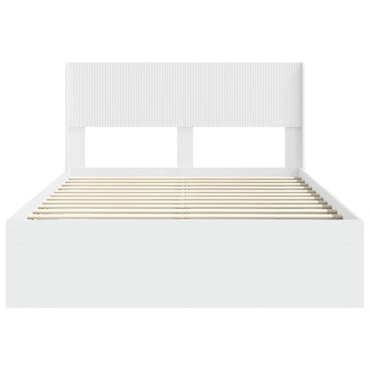 Struttura del letto con stoccaggio e testata Bianco | homemem39