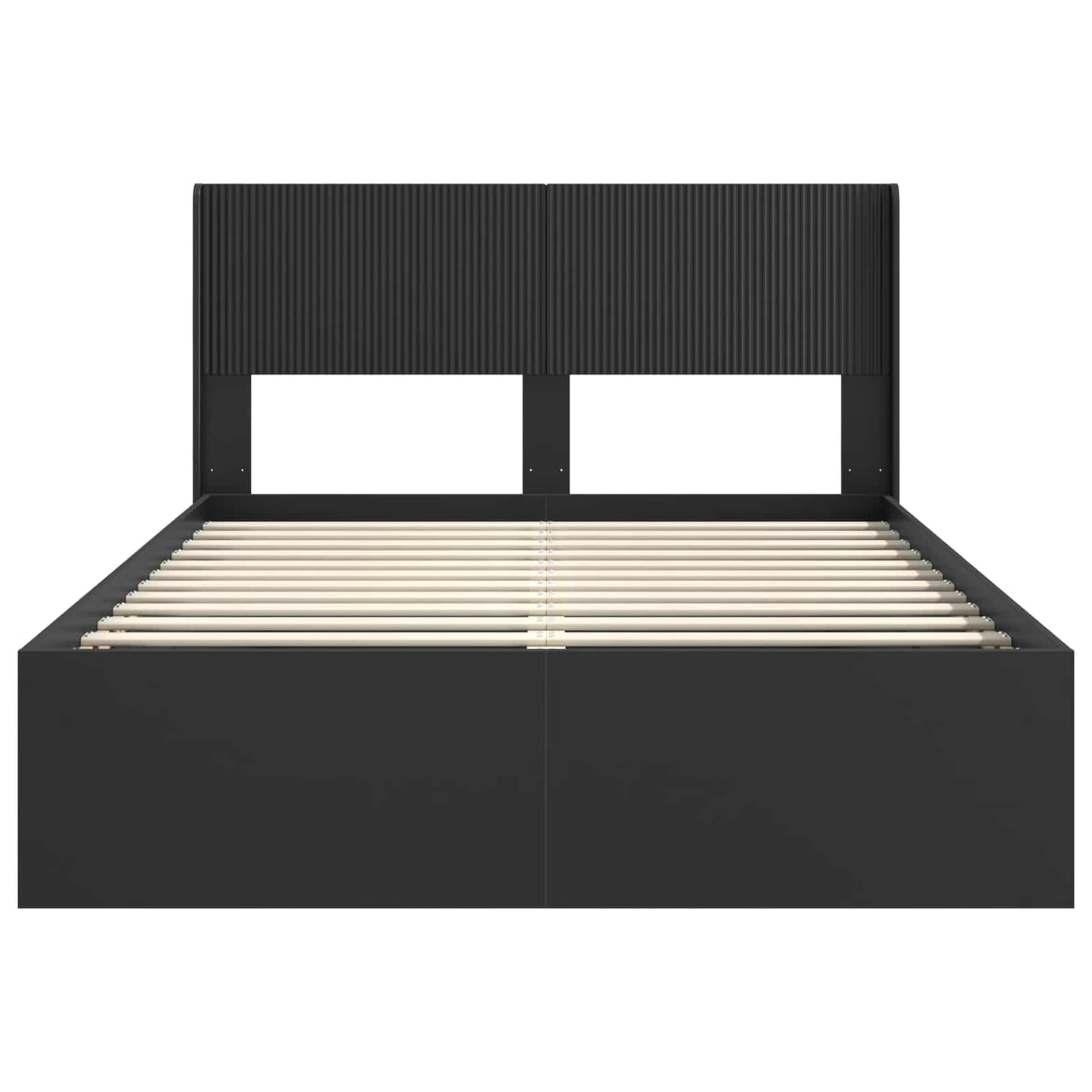 Struttura del letto con stoccaggio e testata Nero 140 x 200 cm | homemem39