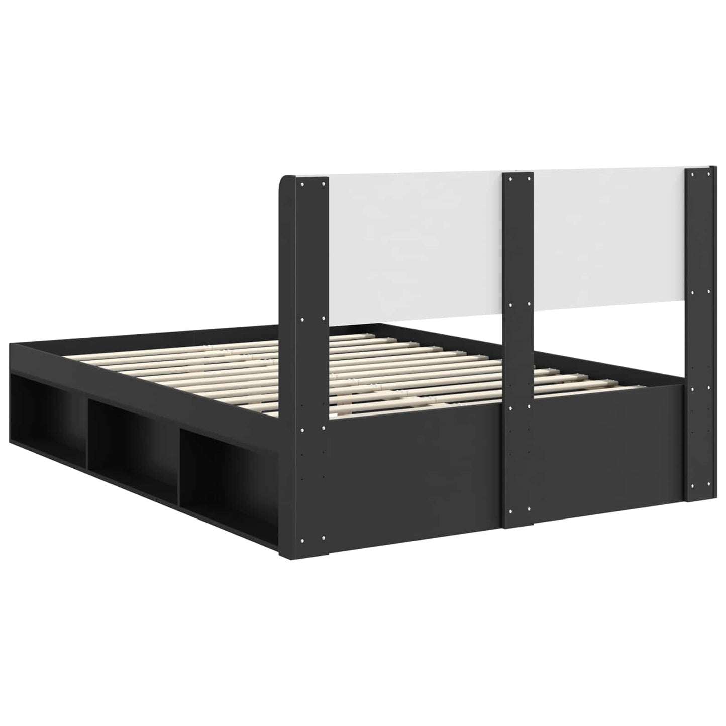 Struttura del letto con stoccaggio e testata Nero 135 x 190 cm | homemem39