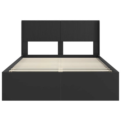 Struttura del letto con stoccaggio e testata Nero 135 x 190 cm | homemem39