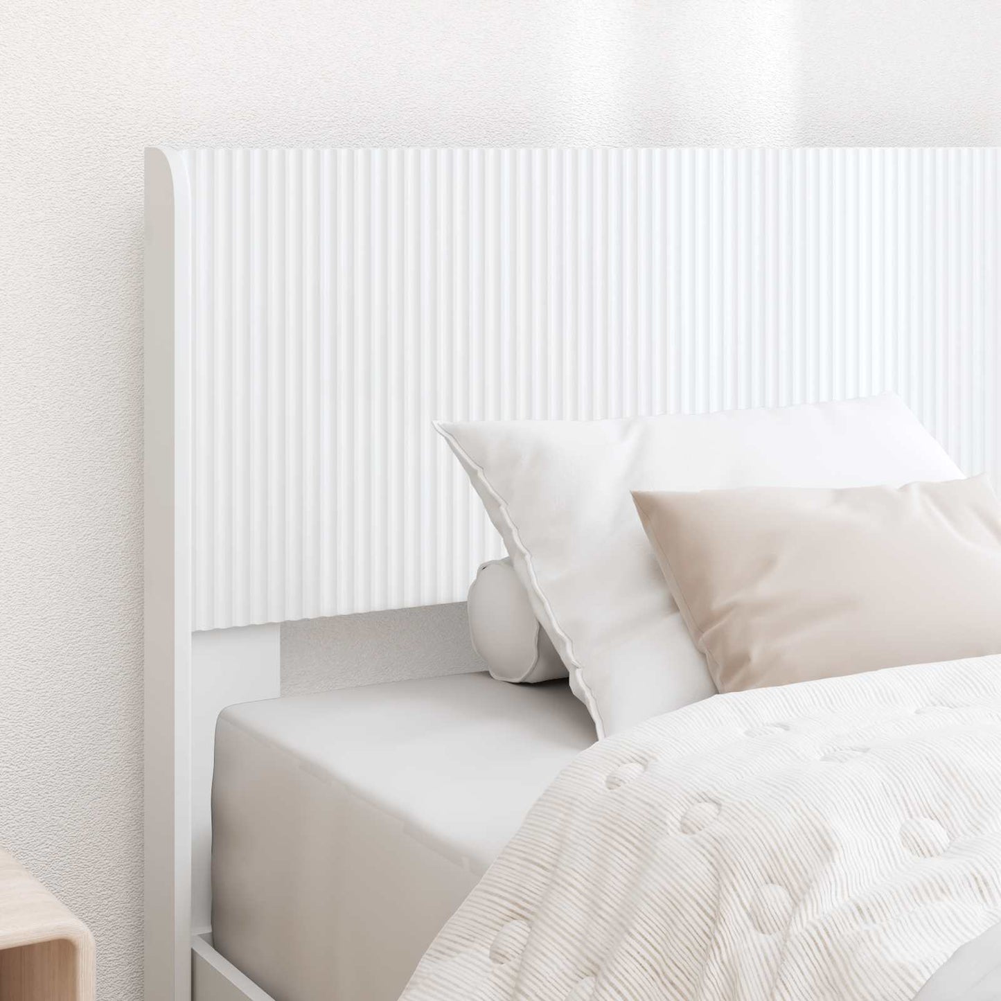 Struttura del letto con stoccaggio e testata Bianco | homemem39