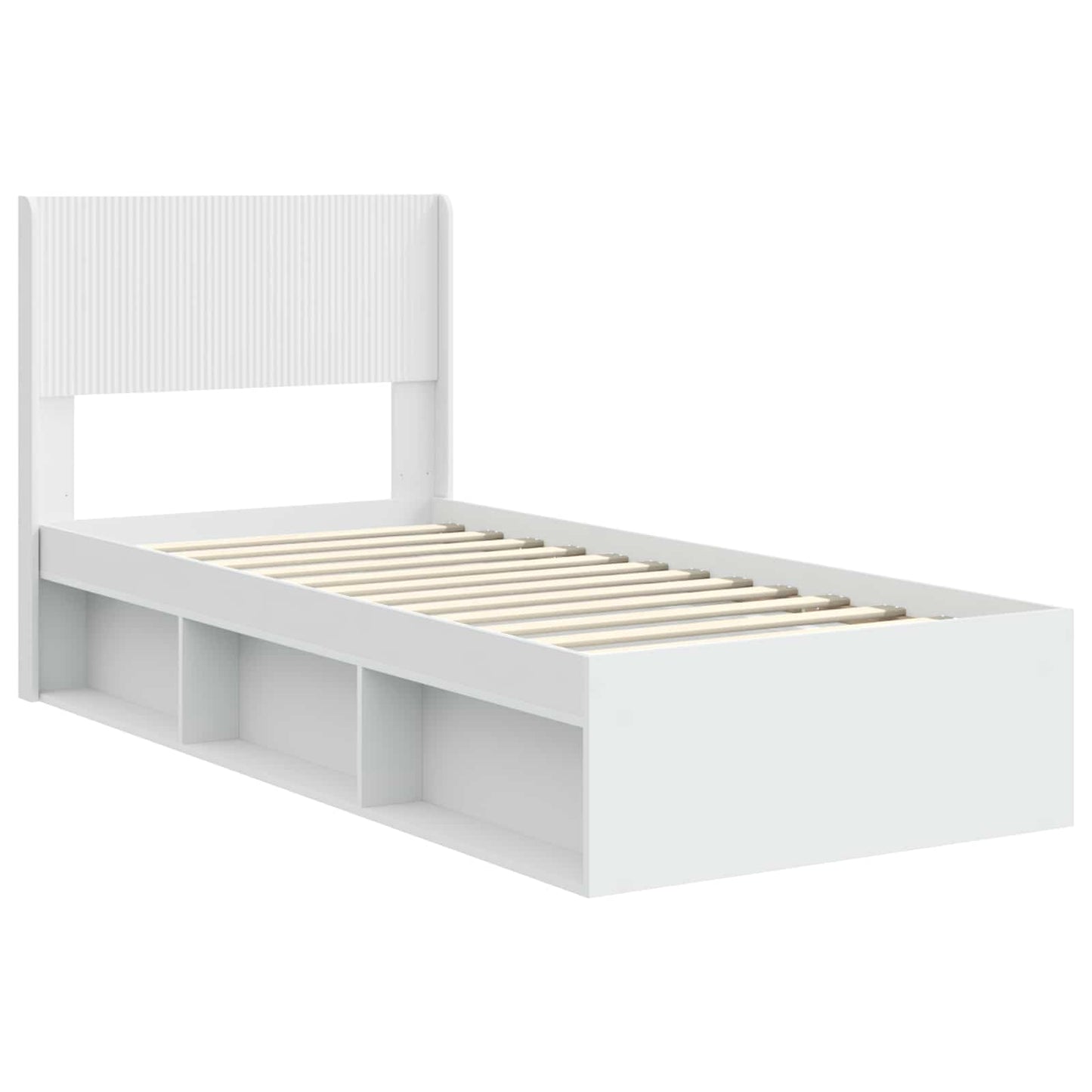 Struttura del letto con stoccaggio e testata Bianco | homemem39