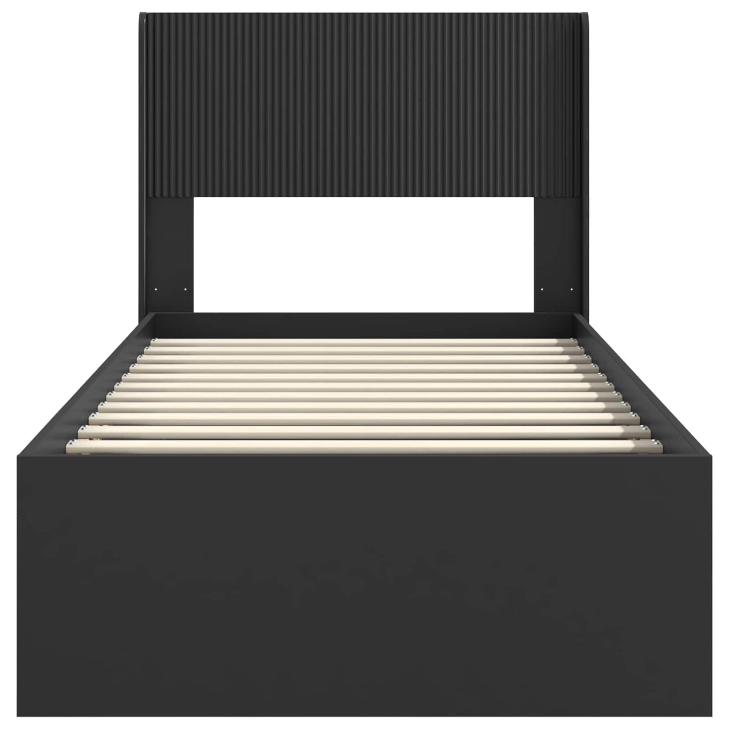 Struttura del letto con stoccaggio e testata Nero 100 x 200 cm | homemem39