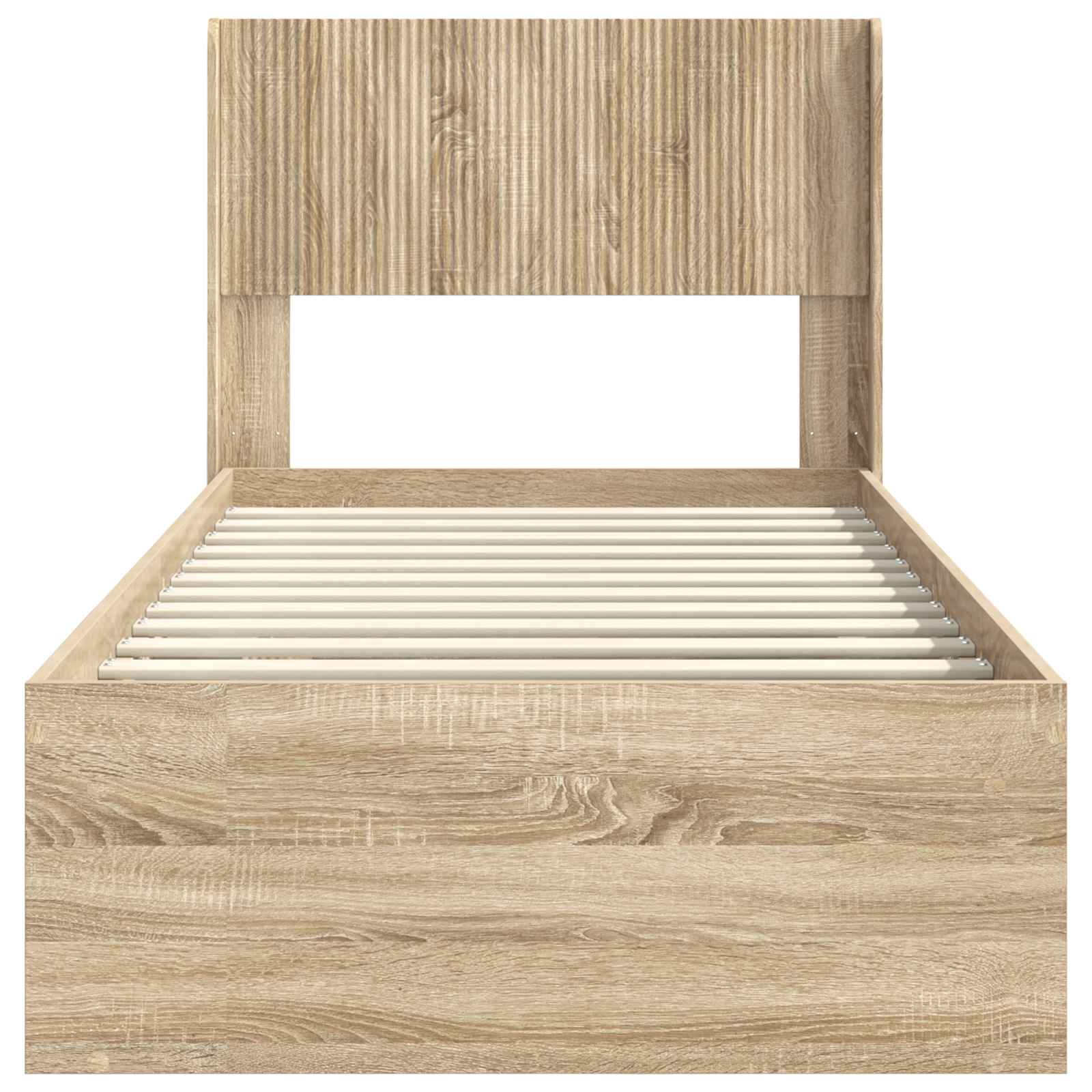 Struttura del letto con stoccaggio e testata Rovere Sonoma | homemem39