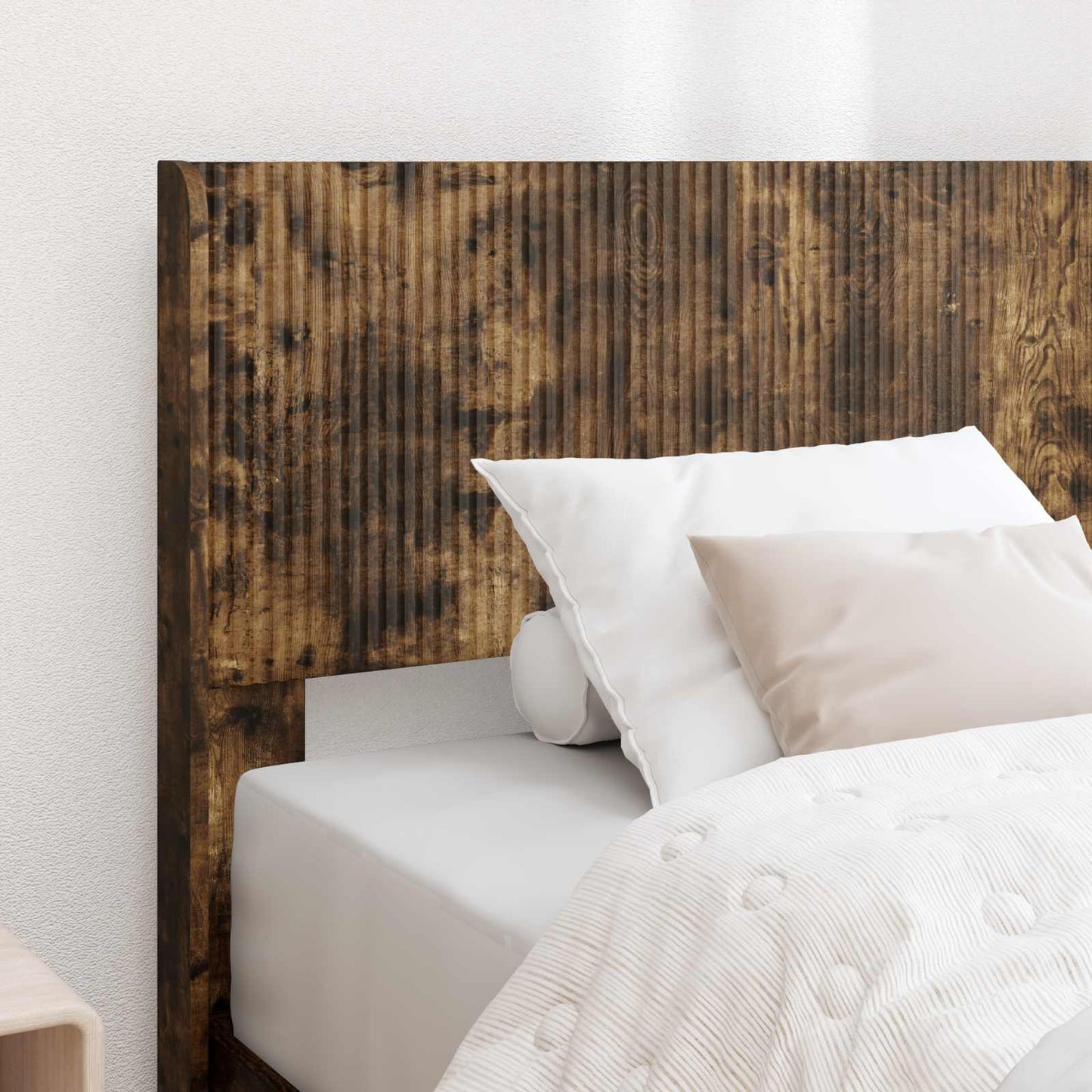 Struttura del letto con stoccaggio e testata Rovere Fumo | homemem39