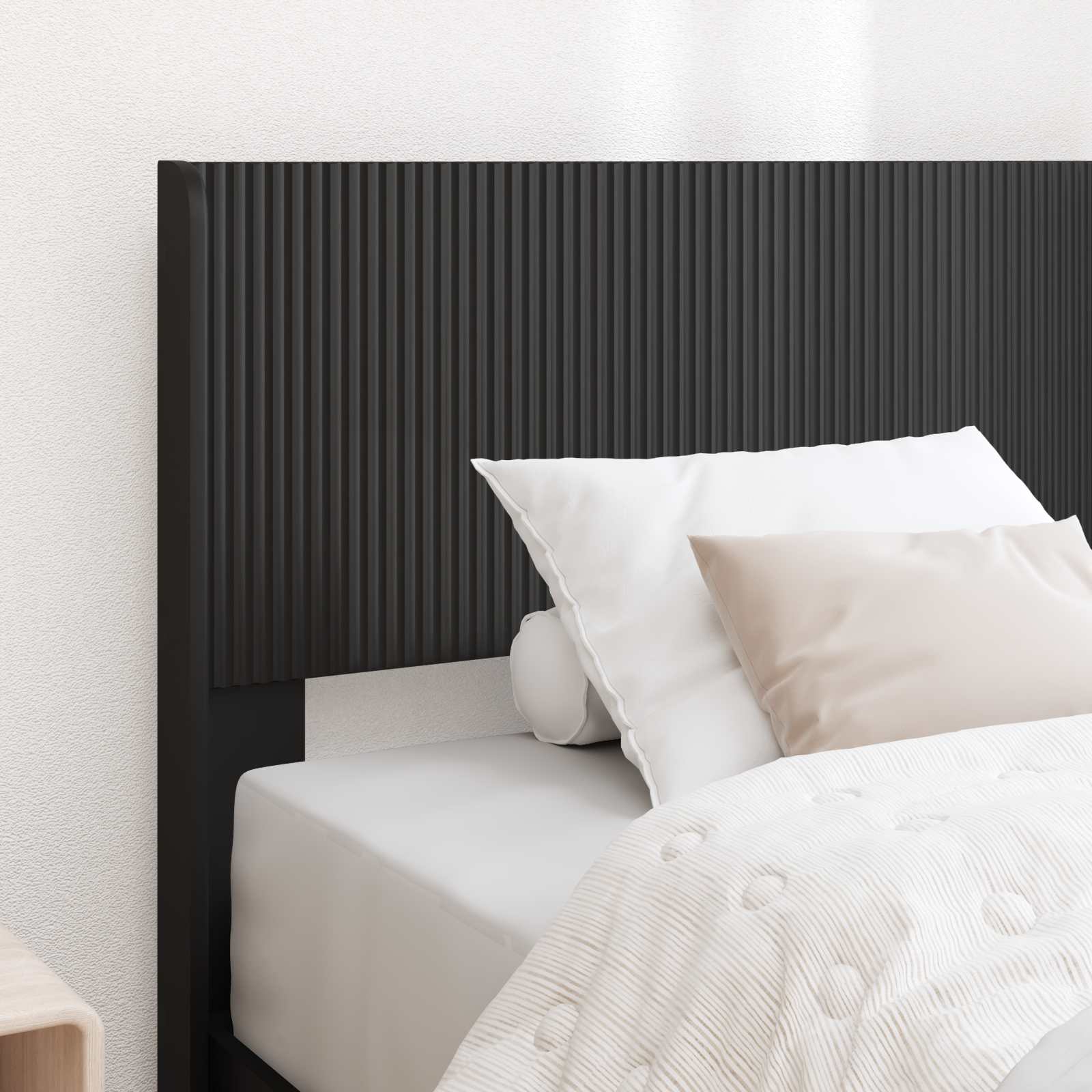 Struttura del letto con stoccaggio e testata Nero 90 x 200 cm | homemem39