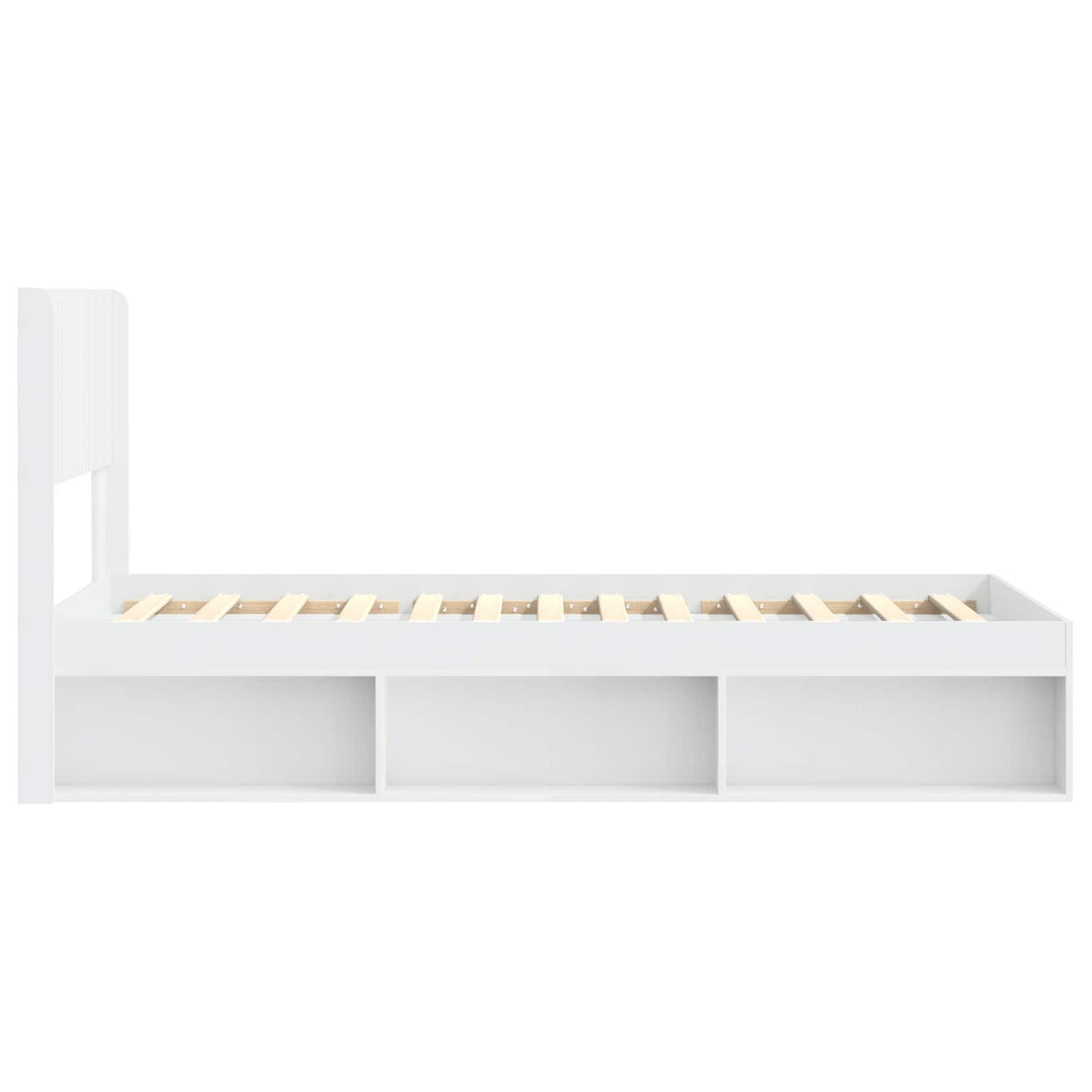 Struttura del letto con stoccaggio e testata Bianco 90 x 200 cm | homemem39