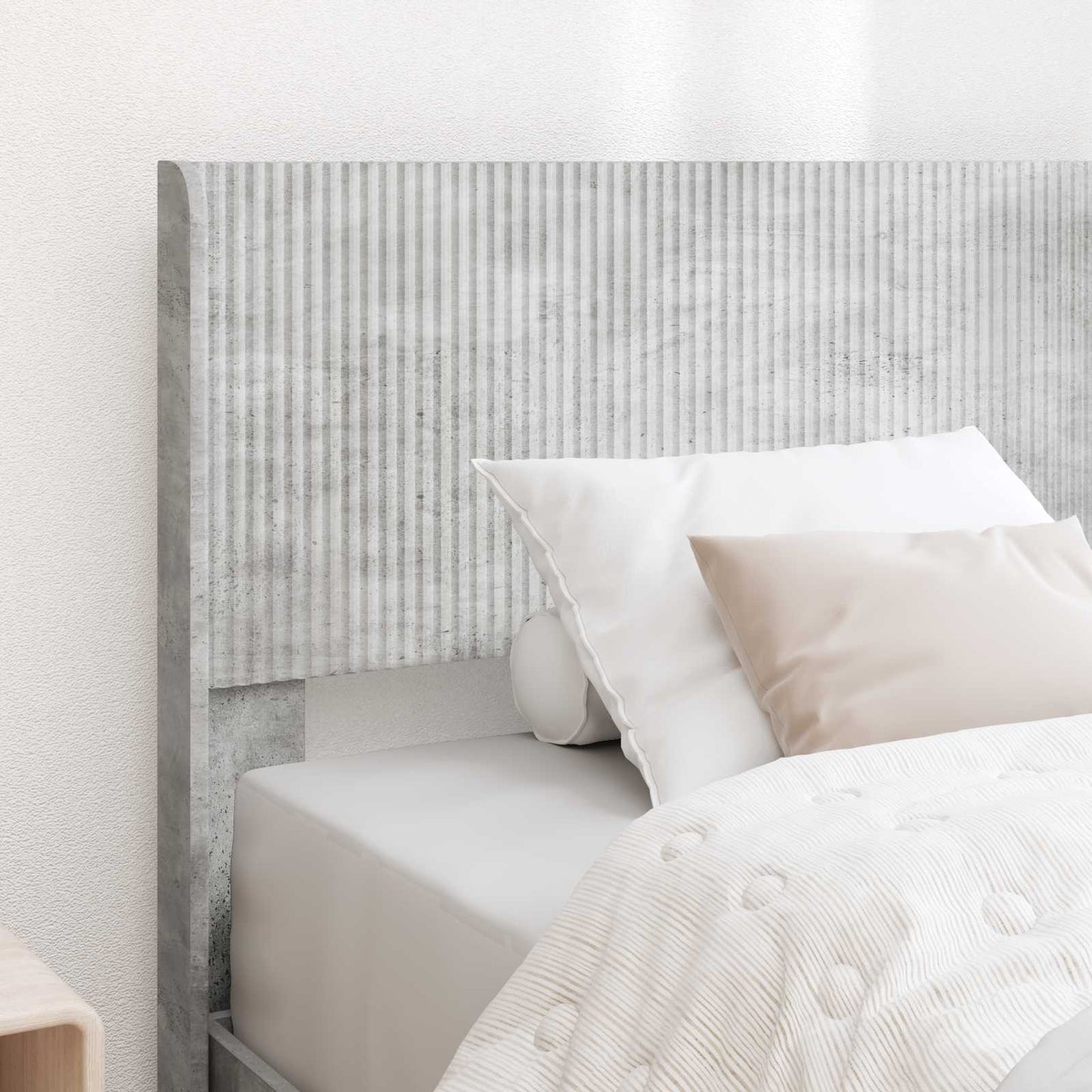 Struttura del letto con stoccaggio e testata Grigio Cemento | homemem39