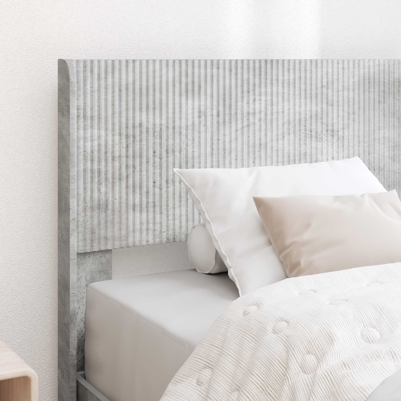 Struttura del letto con stoccaggio e testata Grigio Cemento | homemem39
