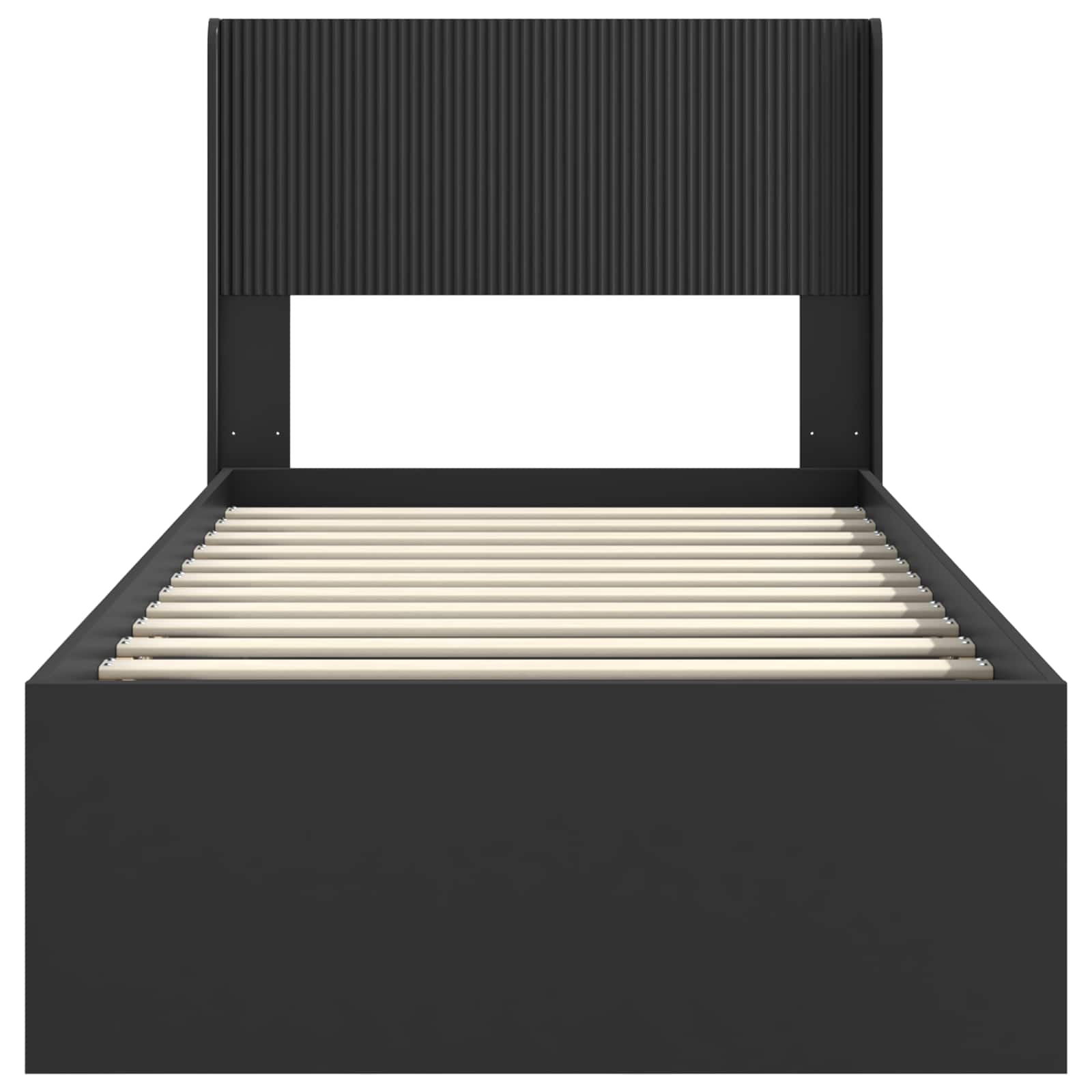 Struttura del letto con stoccaggio e testata Nero 75 x 190 cm | homemem39