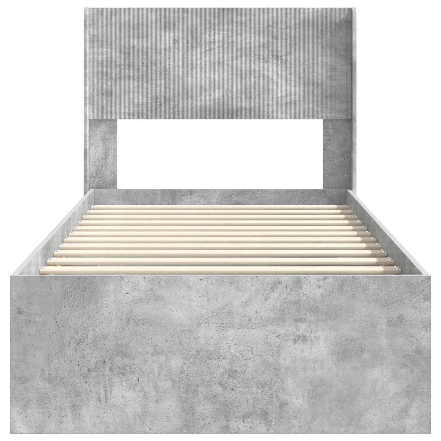 Struttura del letto con stoccaggio e testata Grigio Cemento | homemem39