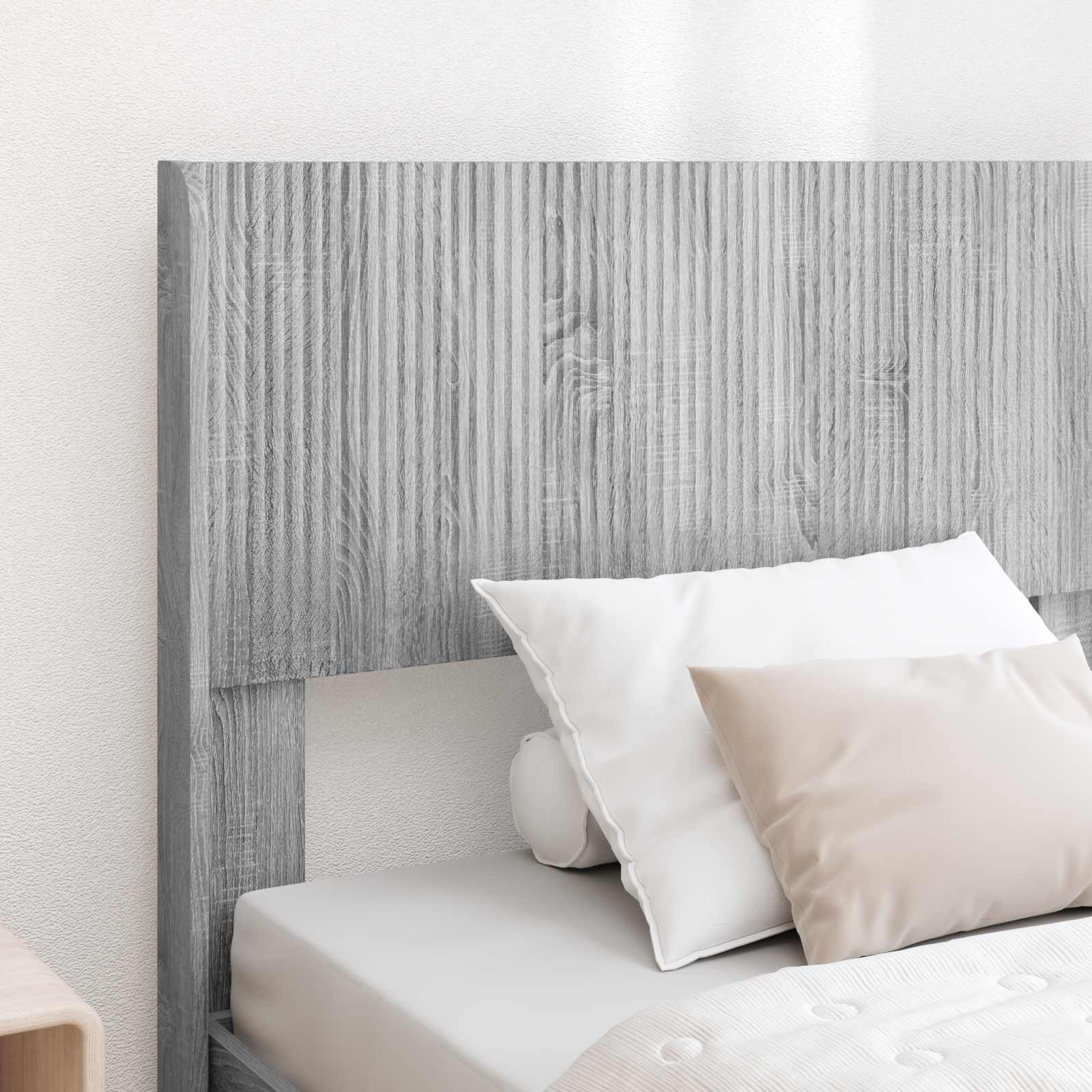 Struttura del letto con stoccaggio e testata Sonoma grigio | homemem39