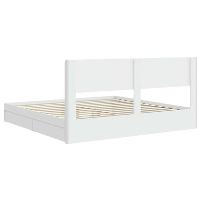 Struttura del letto con stoccaggio e testata Bianco | homemem39