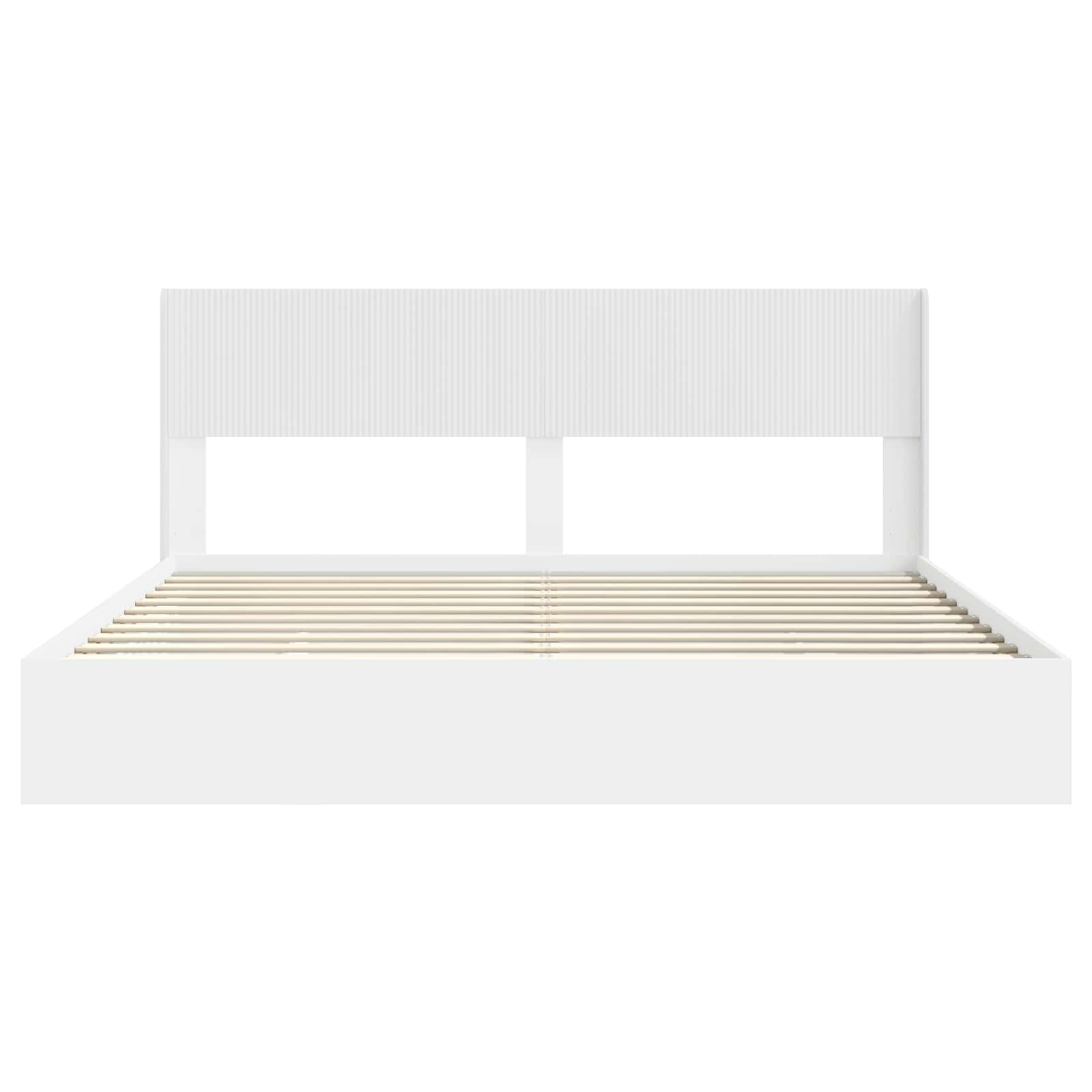 Struttura del letto con stoccaggio e testata Bianco | homemem39