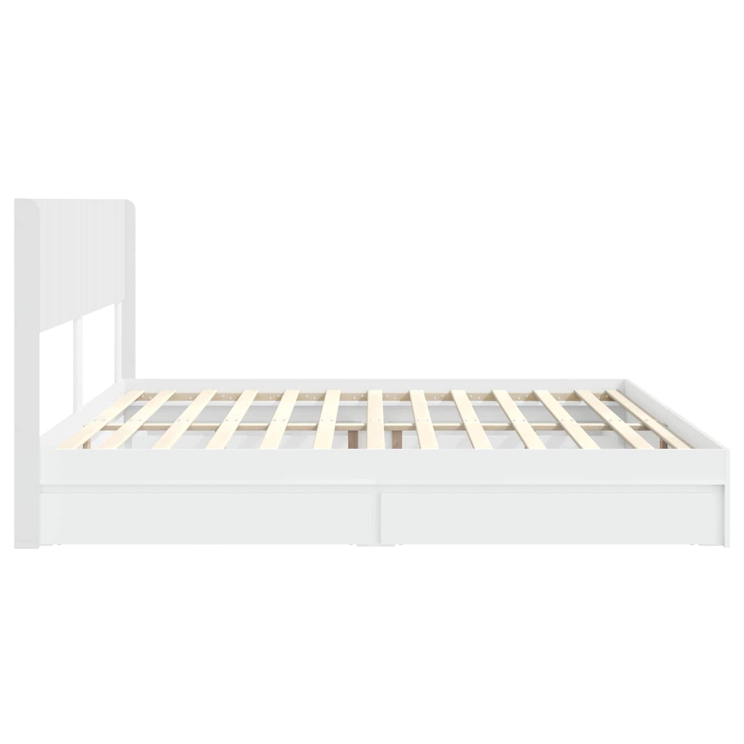 Struttura del letto con stoccaggio e testata Bianco | homemem39
