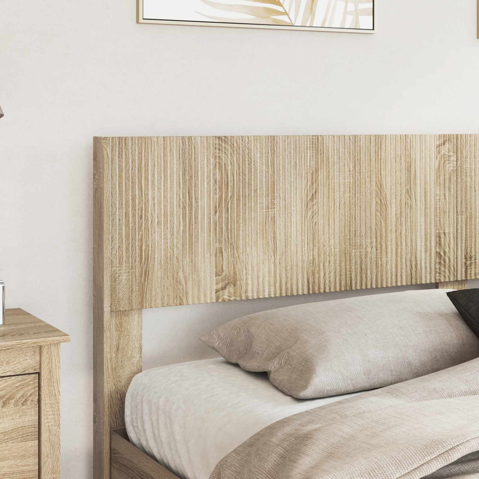 Struttura del letto con stoccaggio e testata Rovere Sonoma | homemem39