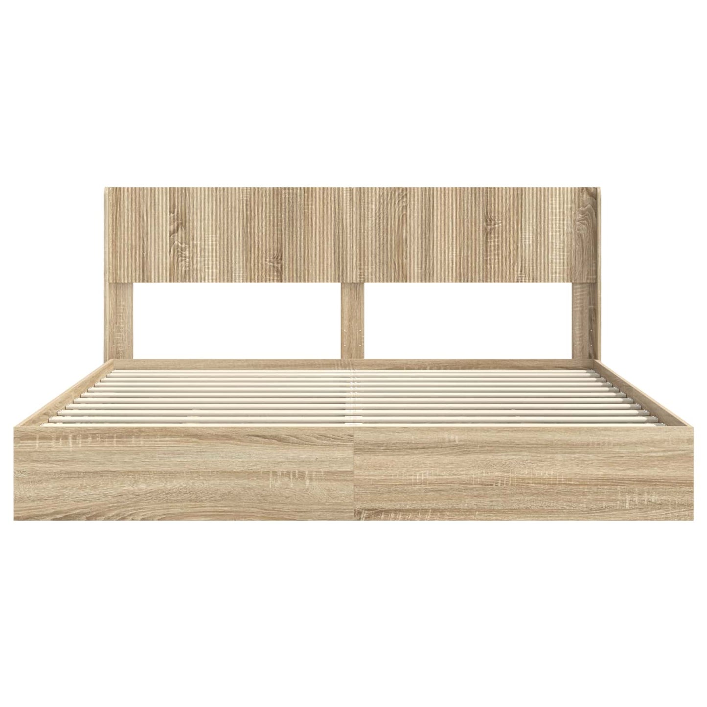 Struttura del letto con stoccaggio e testata Rovere Sonoma | homemem39