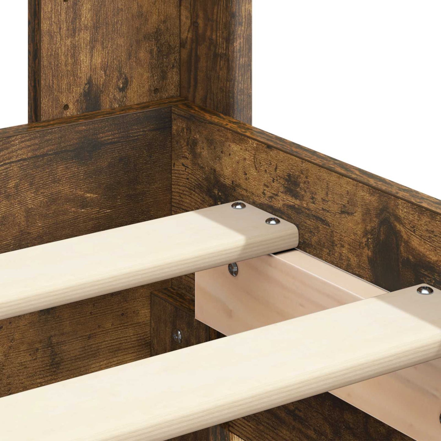 Struttura del letto con stoccaggio e testata Rovere Fumo | homemem39
