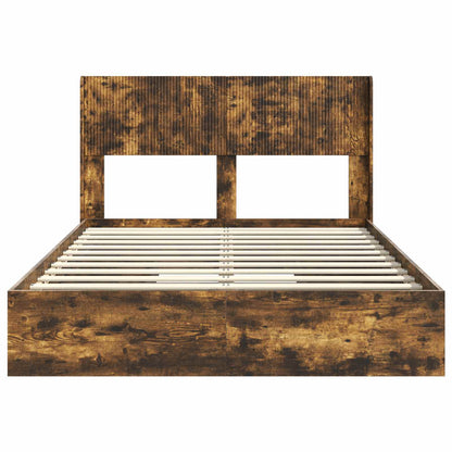Struttura del letto con stoccaggio e testata Rovere Fumo | homemem39