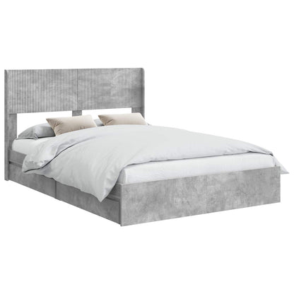 Struttura del letto con stoccaggio e testata Grigio Cemento | homemem39