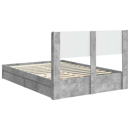 Struttura del letto con stoccaggio e testata Grigio Cemento | homemem39