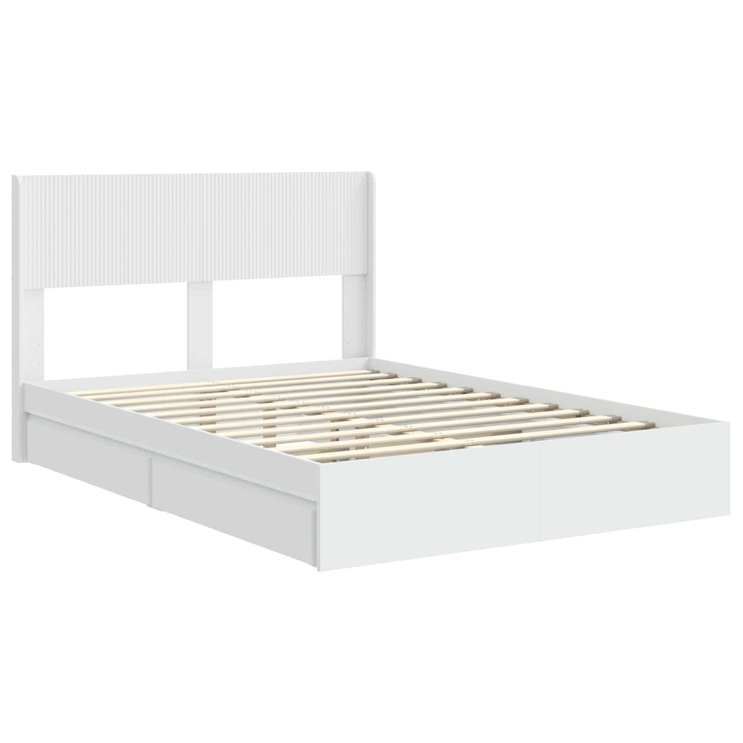 Struttura del letto con stoccaggio e testata Bianco | homemem39