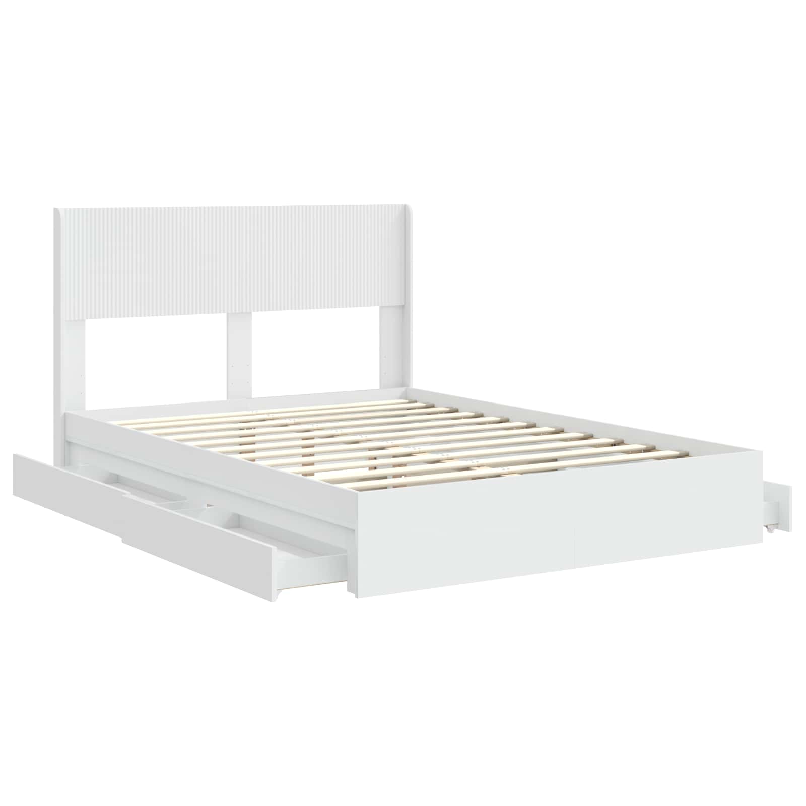 Struttura del letto con stoccaggio e testata Bianco | homemem39