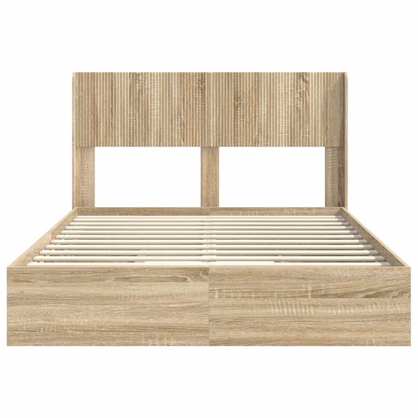 Struttura del letto con stoccaggio e testata Rovere Sonoma | homemem39