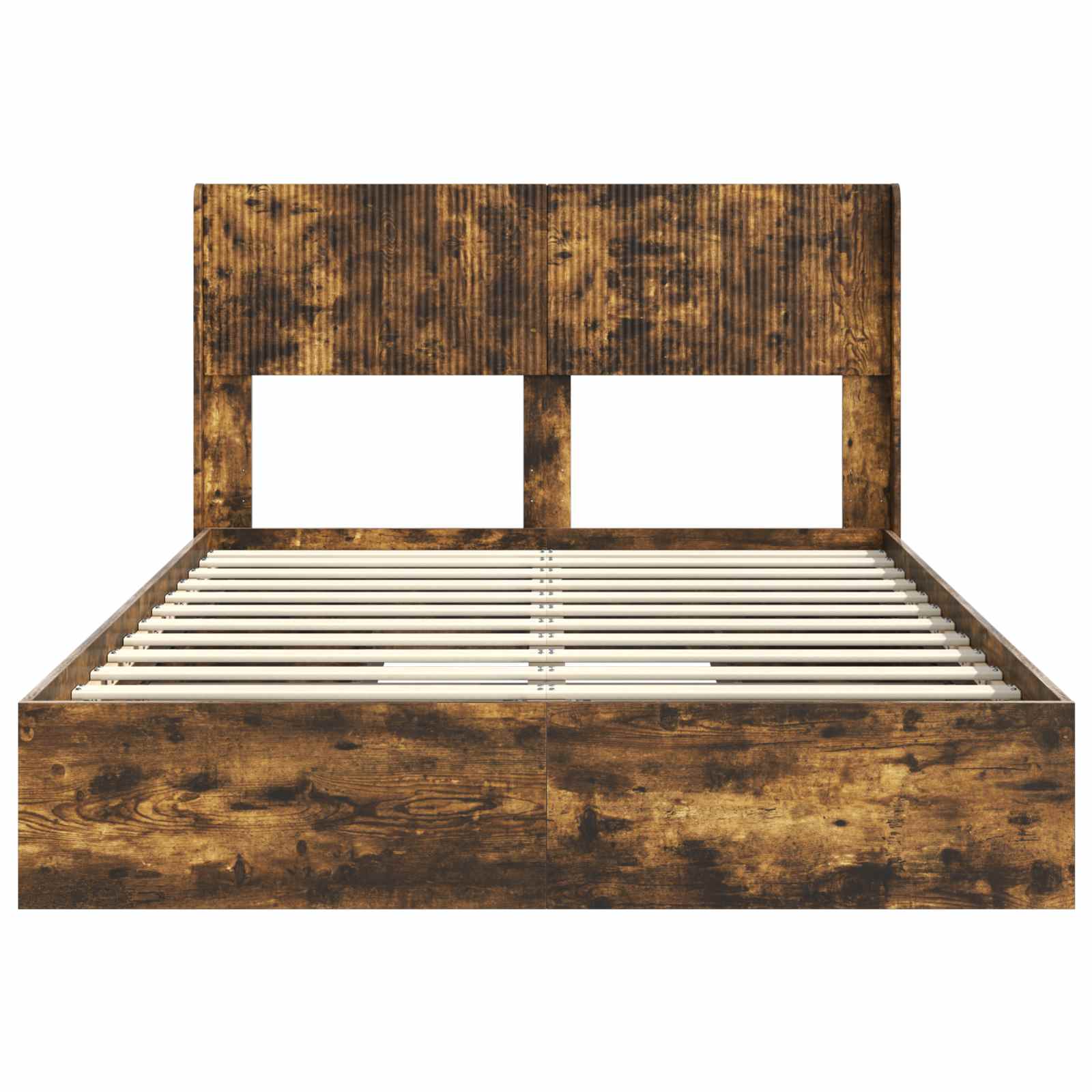 Struttura del letto con stoccaggio e testata Rovere Fumo | homemem39