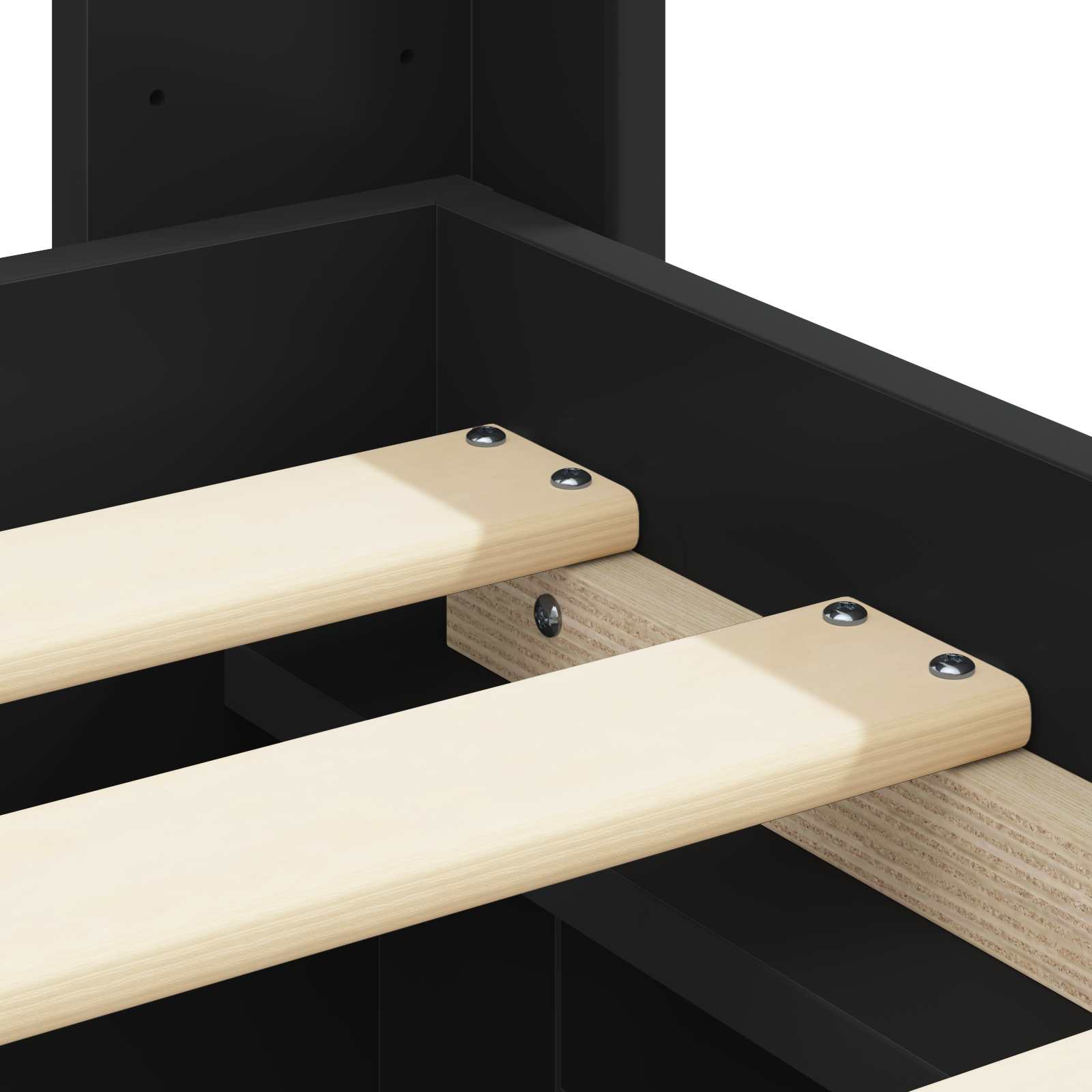 Struttura del letto con stoccaggio e testata Nero 90 x 190 cm | homemem39