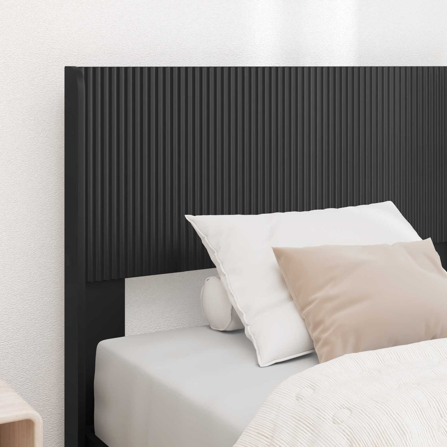 Struttura del letto con stoccaggio e testata Nero 90 x 190 cm | homemem39