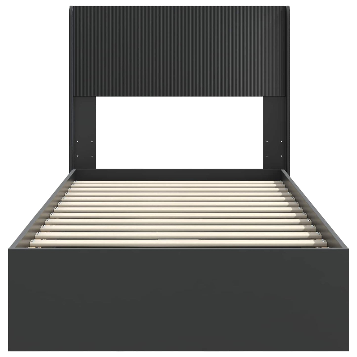 Struttura del letto con stoccaggio e testata Nero 90 x 190 cm | homemem39