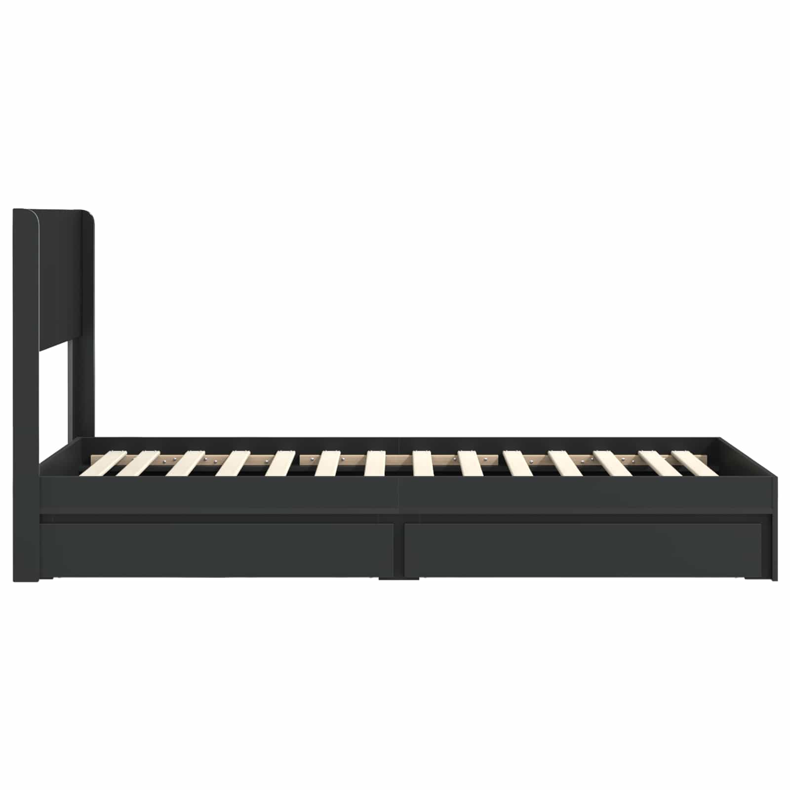 Struttura del letto con stoccaggio e testata Nero 90 x 190 cm | homemem39