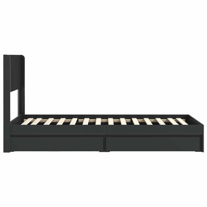 Struttura del letto con stoccaggio e testata Nero 90 x 190 cm | homemem39