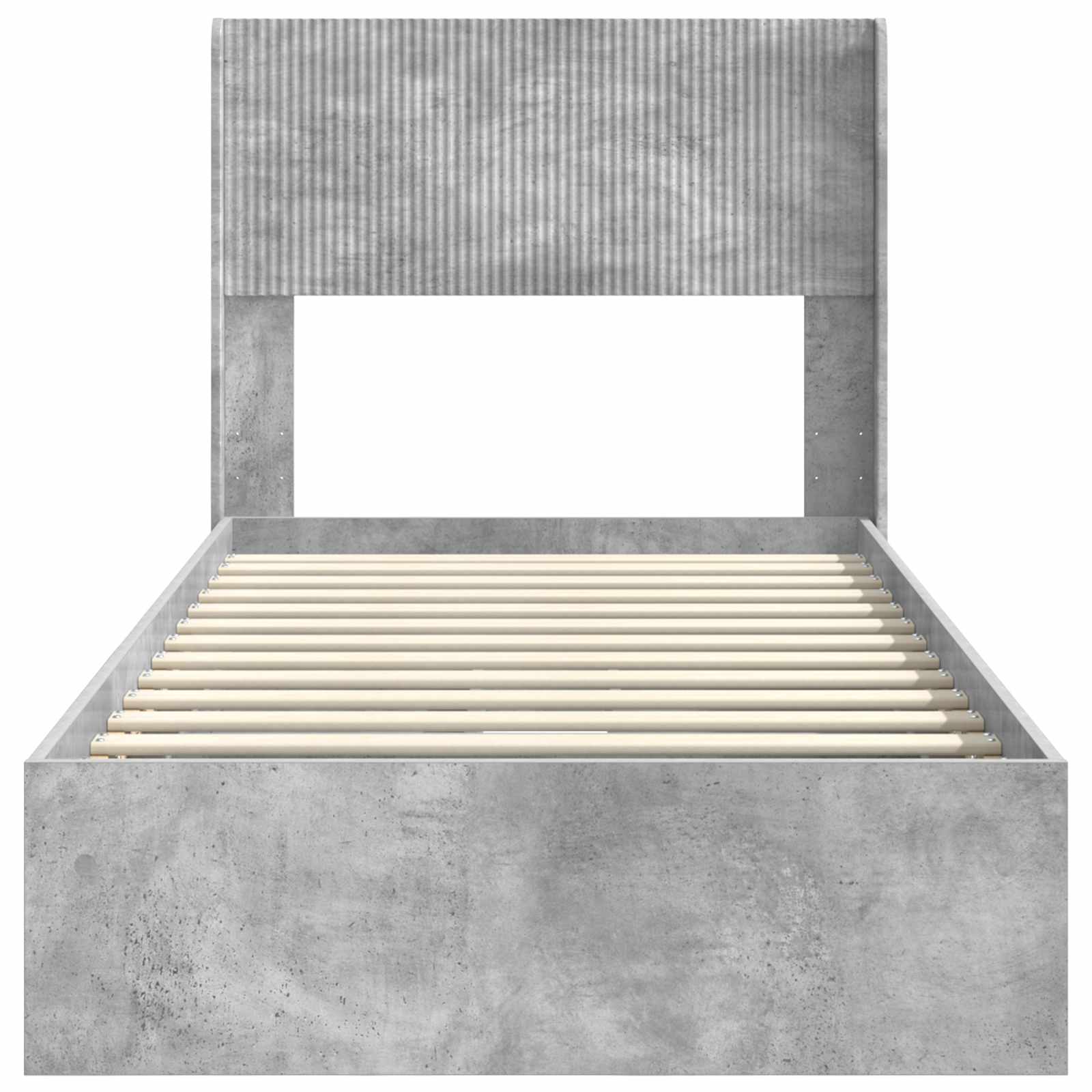 Struttura del letto con stoccaggio e testata Grigio Cemento | homemem39