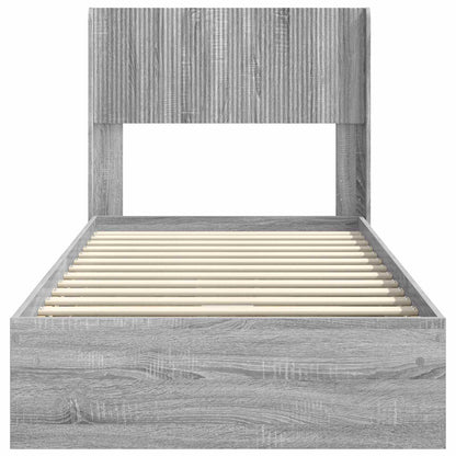 Struttura del letto con stoccaggio e testata Sonoma grigio | homemem39
