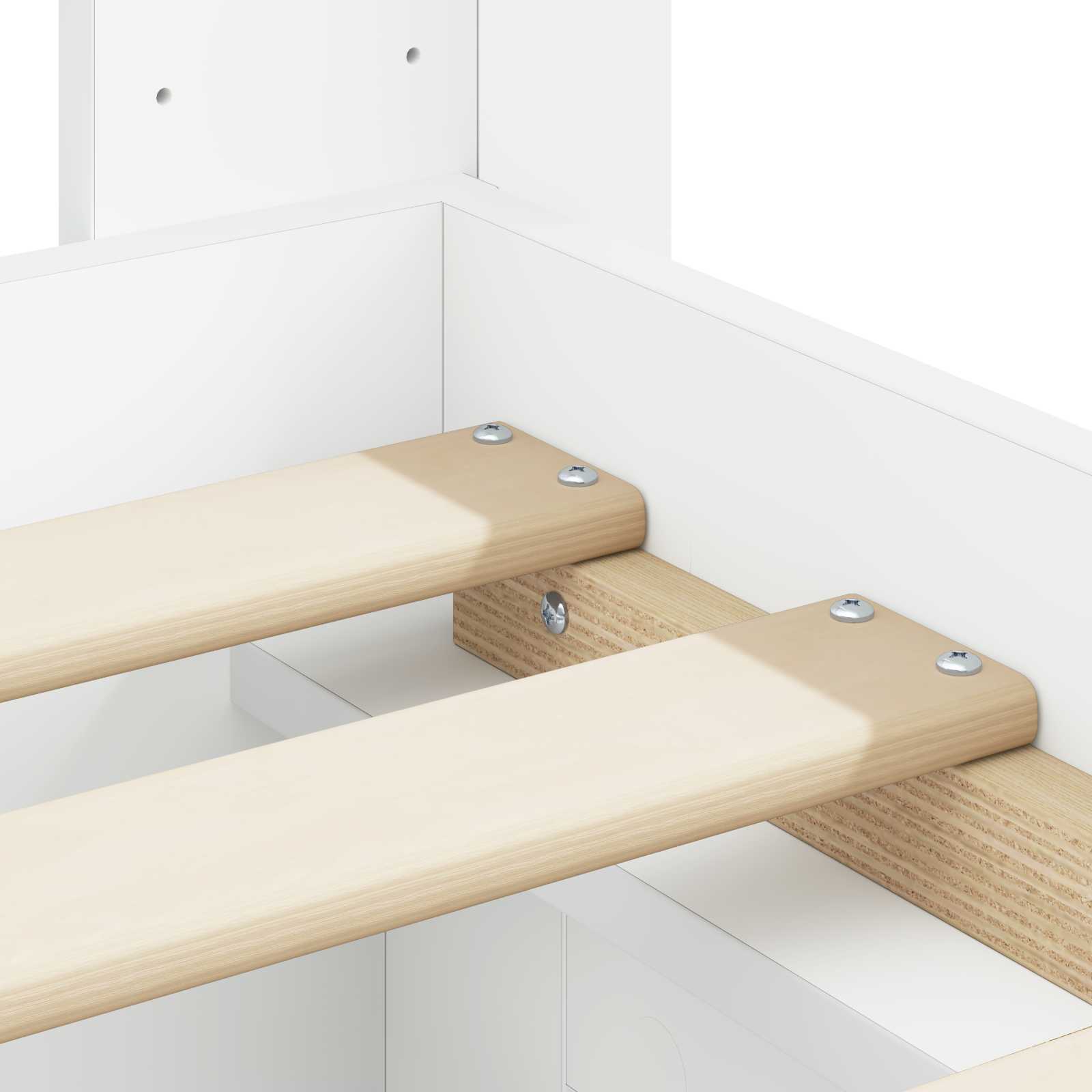Struttura del letto con stoccaggio e testata Bianco 75 x 190 cm | homemem39