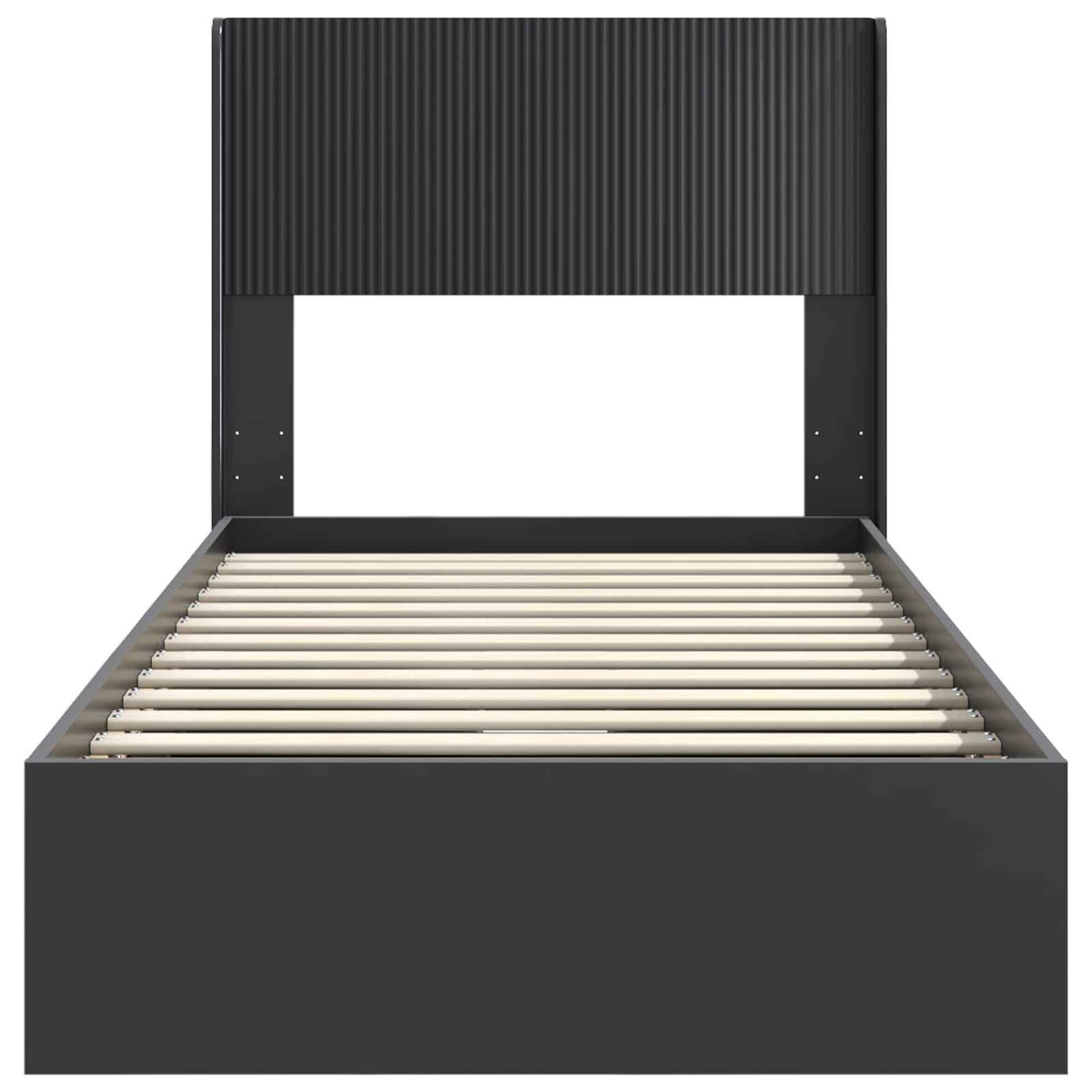 Struttura del letto con stoccaggio e testata Nero 75 x 190 cm | homemem39