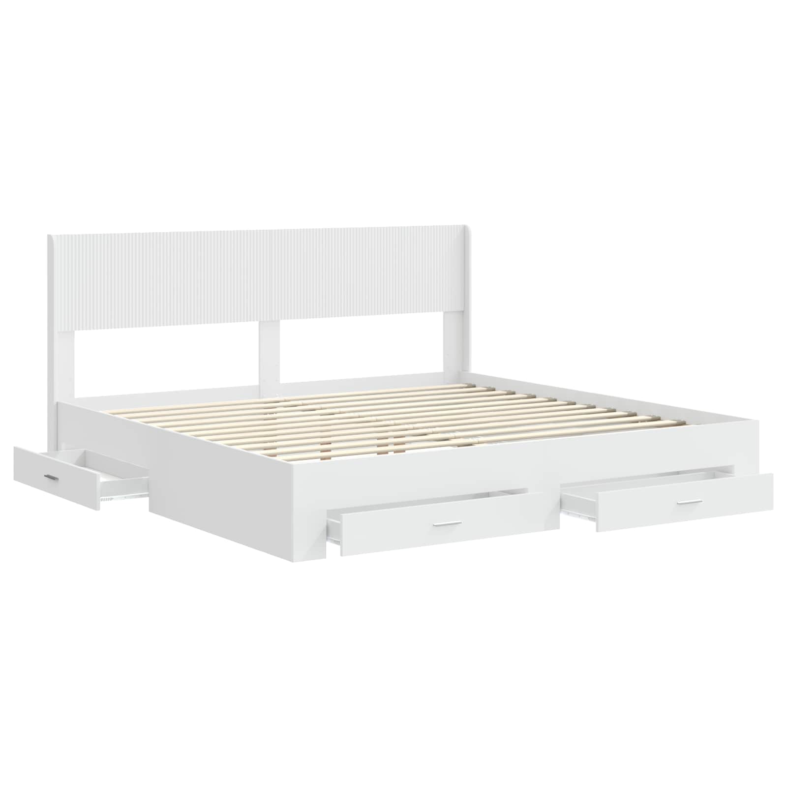 Struttura del letto con stoccaggio e testata Bianco | homemem39