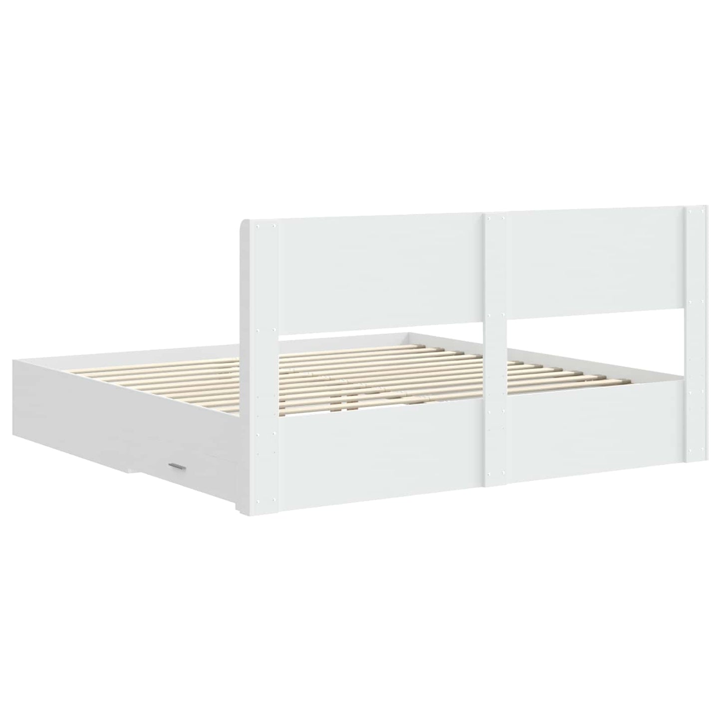Struttura del letto con stoccaggio e testata Bianco | homemem39