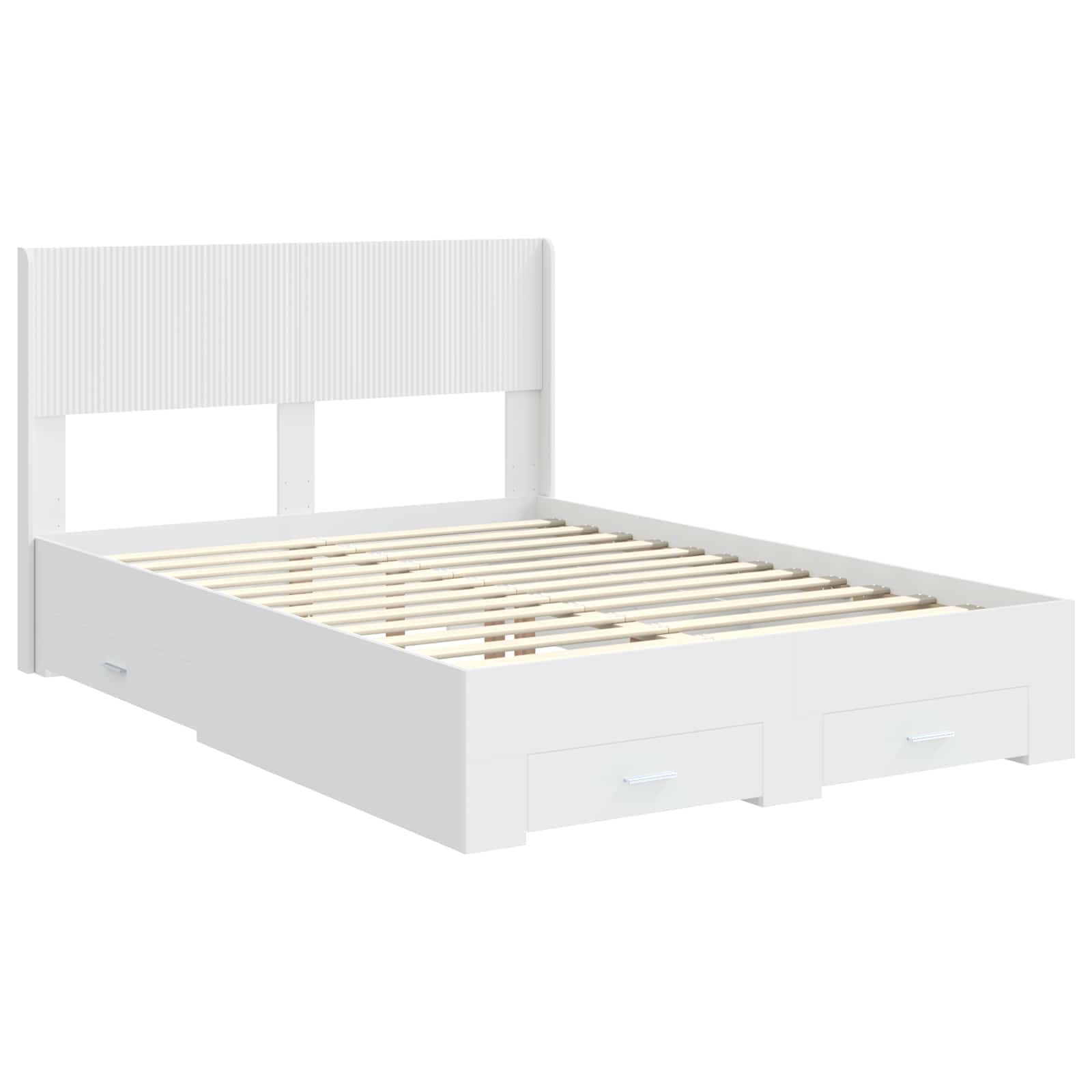 Struttura del letto con stoccaggio e testata Bianco | homemem39