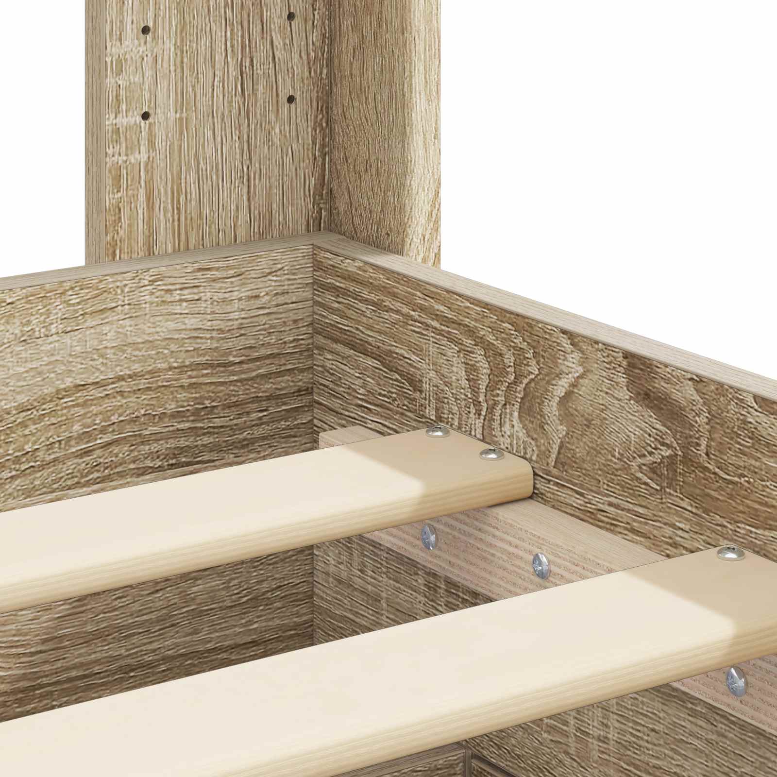 Struttura del letto con stoccaggio e testata Rovere Sonoma | homemem39