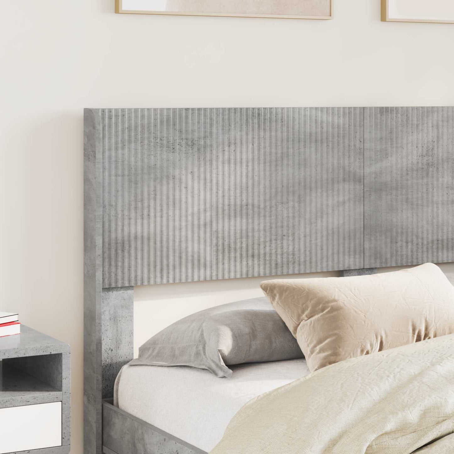 Struttura del letto con stoccaggio e testata Grigio Cemento | homemem39