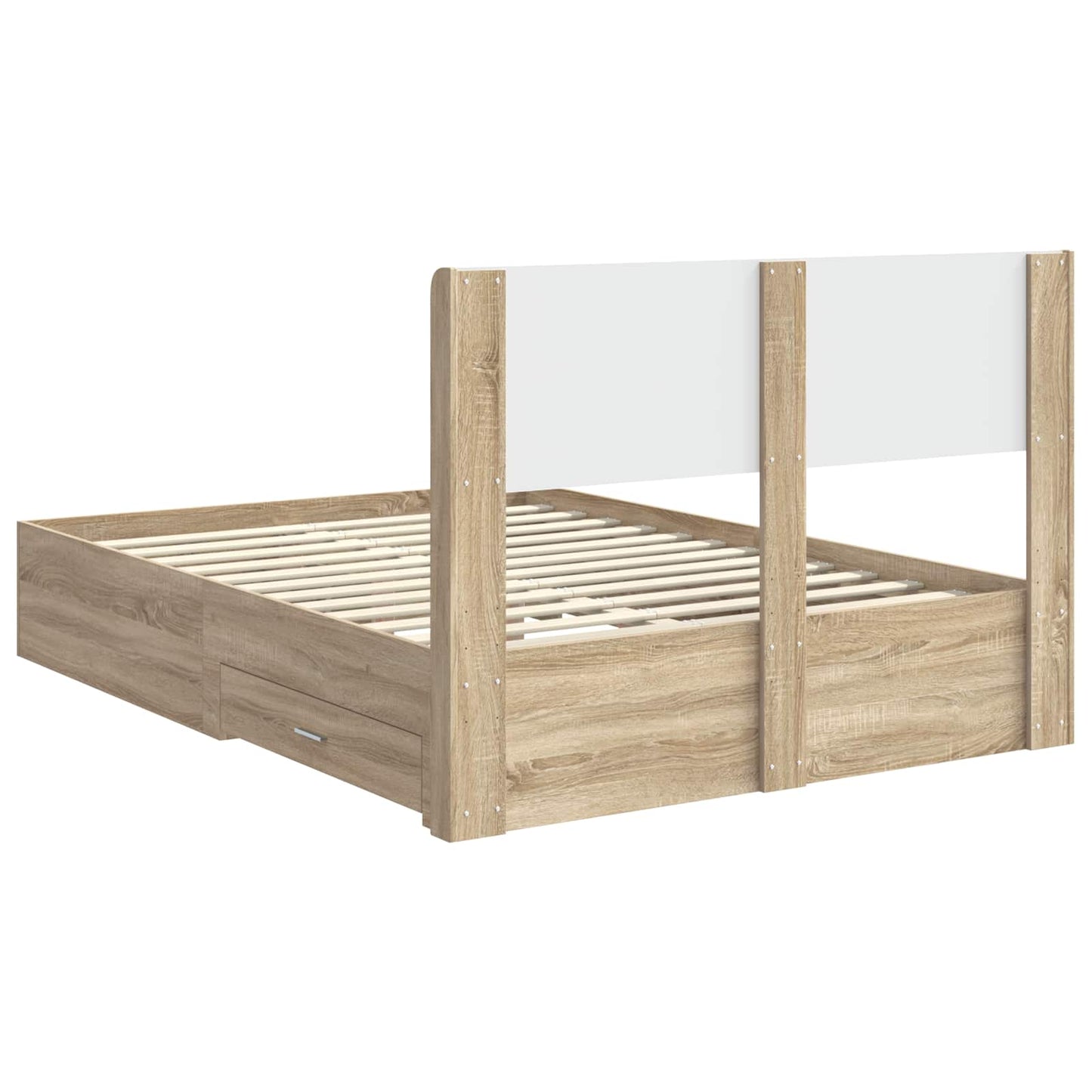Struttura del letto con stoccaggio e testata Rovere Sonoma | homemem39