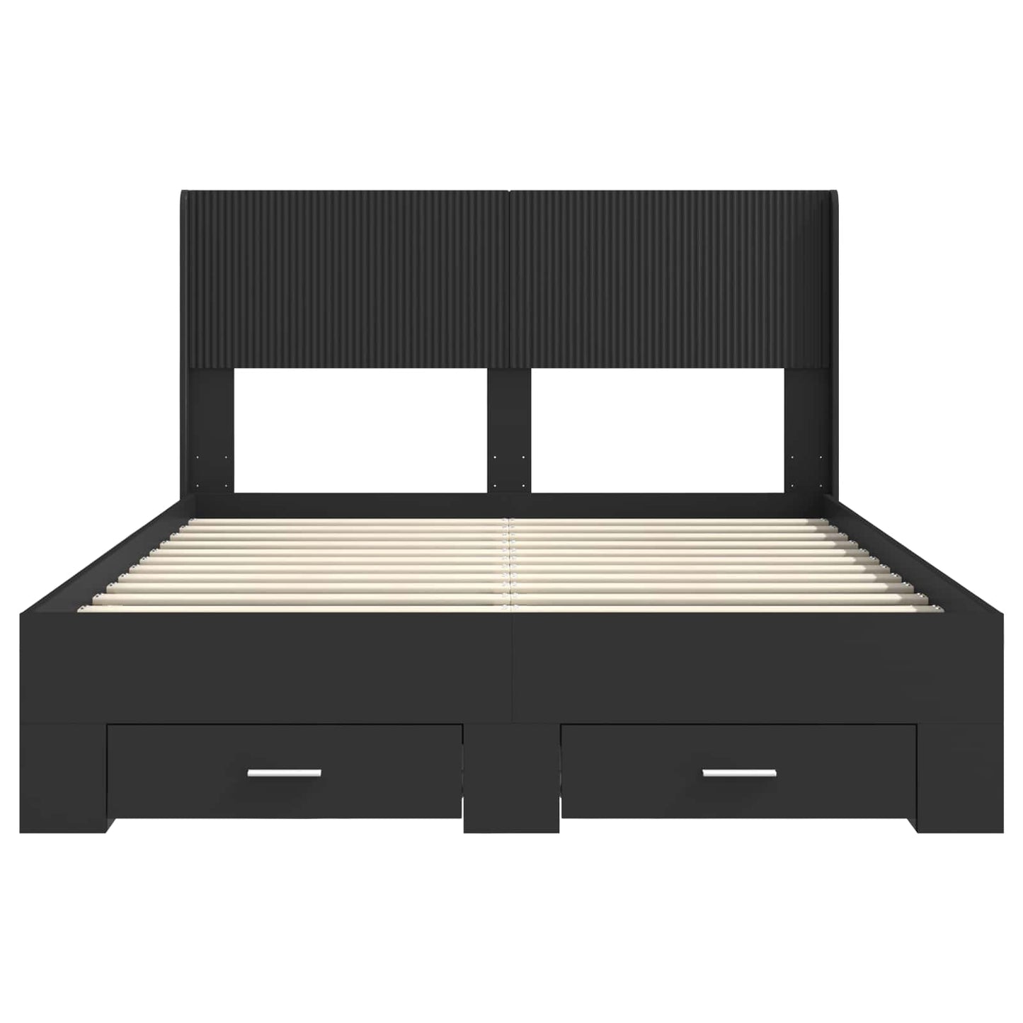 Struttura del letto con stoccaggio e testata Nero 135 x 190 cm | homemem39