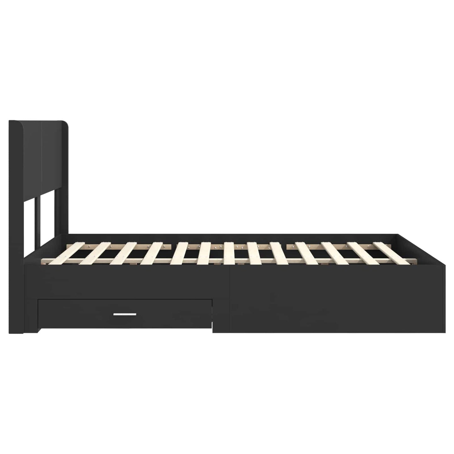 Struttura del letto con stoccaggio e testata Nero 135 x 190 cm | homemem39