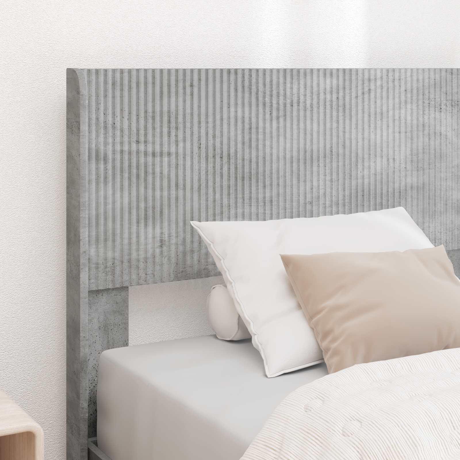 Struttura del letto con stoccaggio e testata Grigio Cemento | homemem39